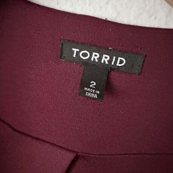 Torrid Zip Convertible Ponte Knit Open Front Cropped Jacket Women's Plus Size 2X - Picture 4 of 9